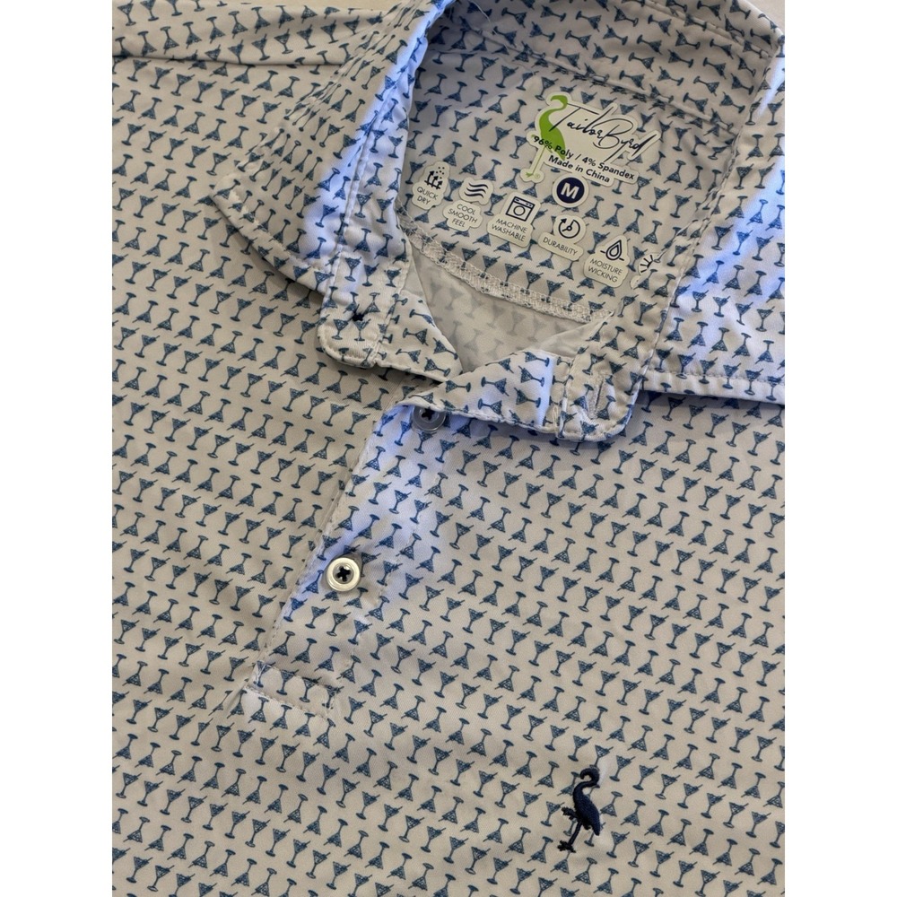 TailorByrd Polo Shirt Mens M Performance Short Sleeve Martini Glass
